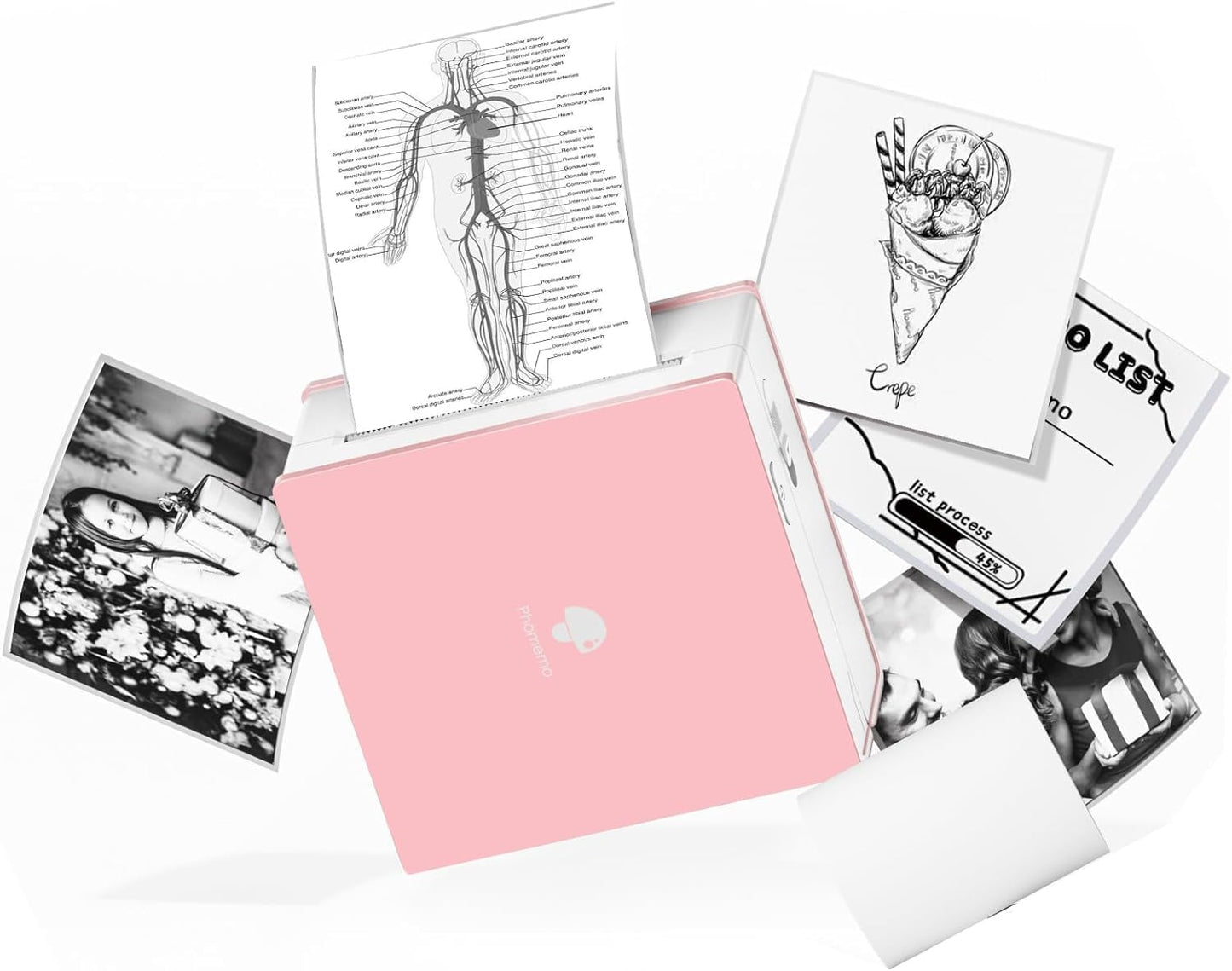 Phomemo M02 Wireless Mini Printer for Study Notes and Stickers - Pink