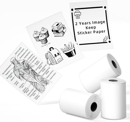 Phomemo 1.96'' White Sticker Paper for T02/M02S/M02 PRO Mini Printers - White