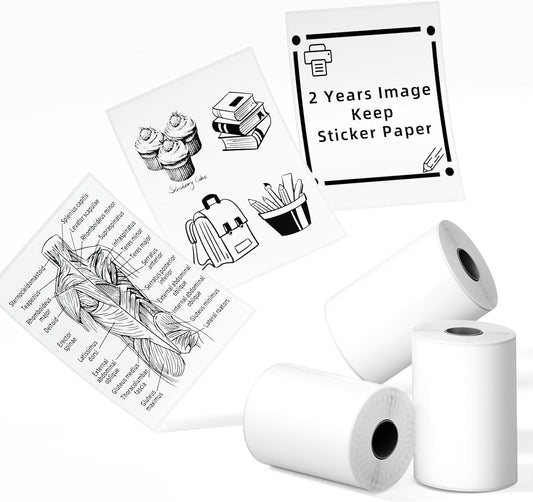 Phomemo 1.96'' White Sticker Paper for T02/M02S/M02 PRO Mini Printers - White