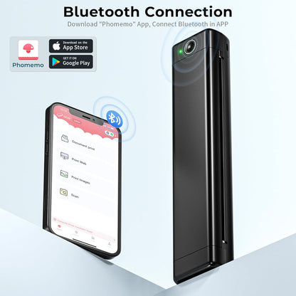 Phomemo M08F Portable Wireless Printer for Travel Mini Home Printer - Black
