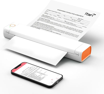 Phomemo M08F Portable Wireless Printer for Travel Mini Home Printer - White, Standard Printer