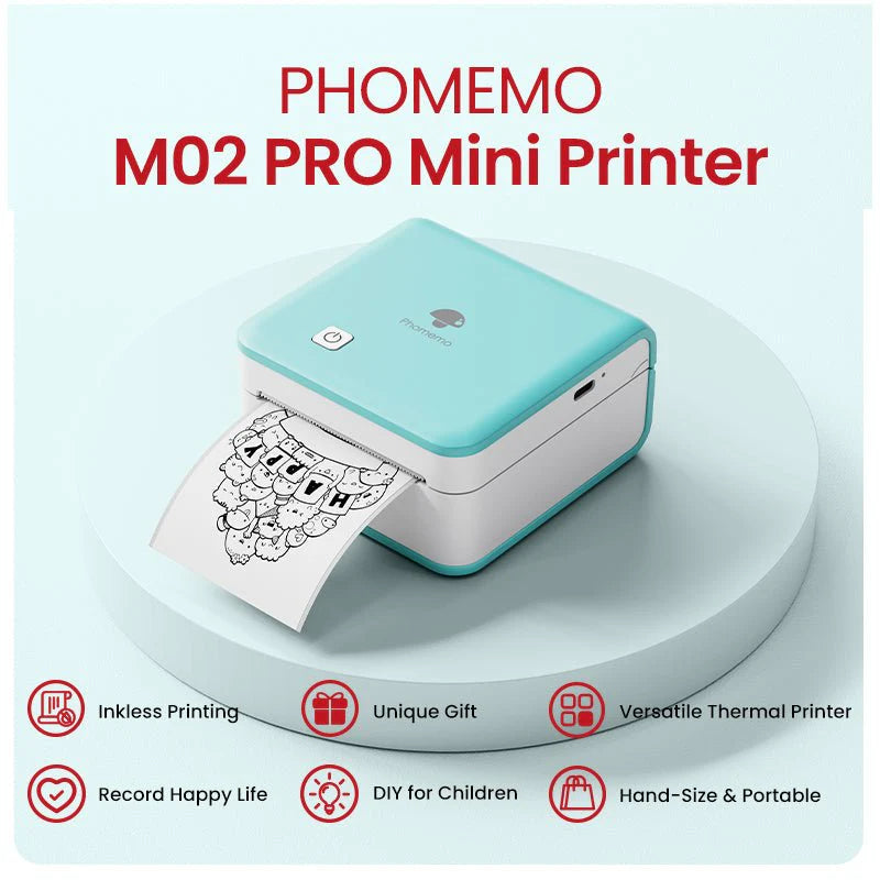 Phomemo M02 PRO Sticker Maker for AI Stickers and Study Notes - Green