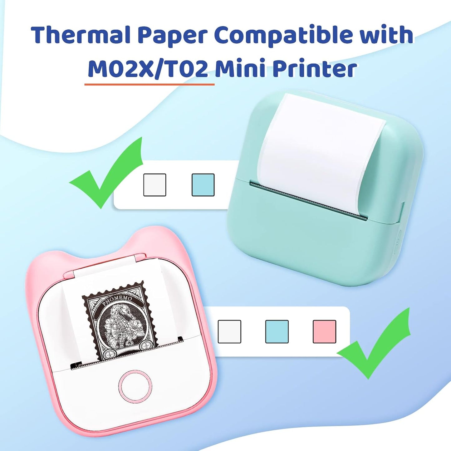 Phomemo 1.96'' Mixed Color Sticker Paper for T02/M02S/M02 PRO Mini Printers - Green, Purple, Orange
