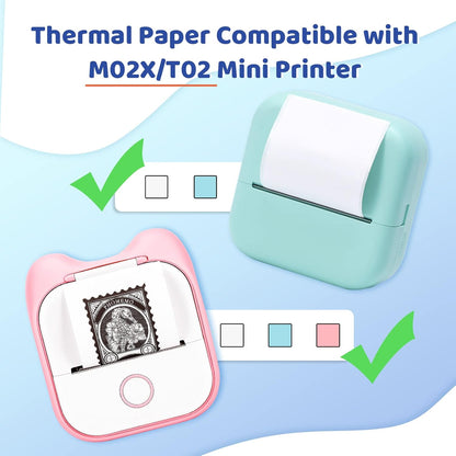 Phomemo 1.96'' Mixed Color Sticker Paper for T02/M02S/M02 PRO Mini Printers - Green, Purple, Orange