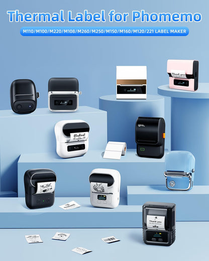 Phomemo 1.96" x 1.96" (50x50 mm) Round Labels for M110, M220, PM241BT - White