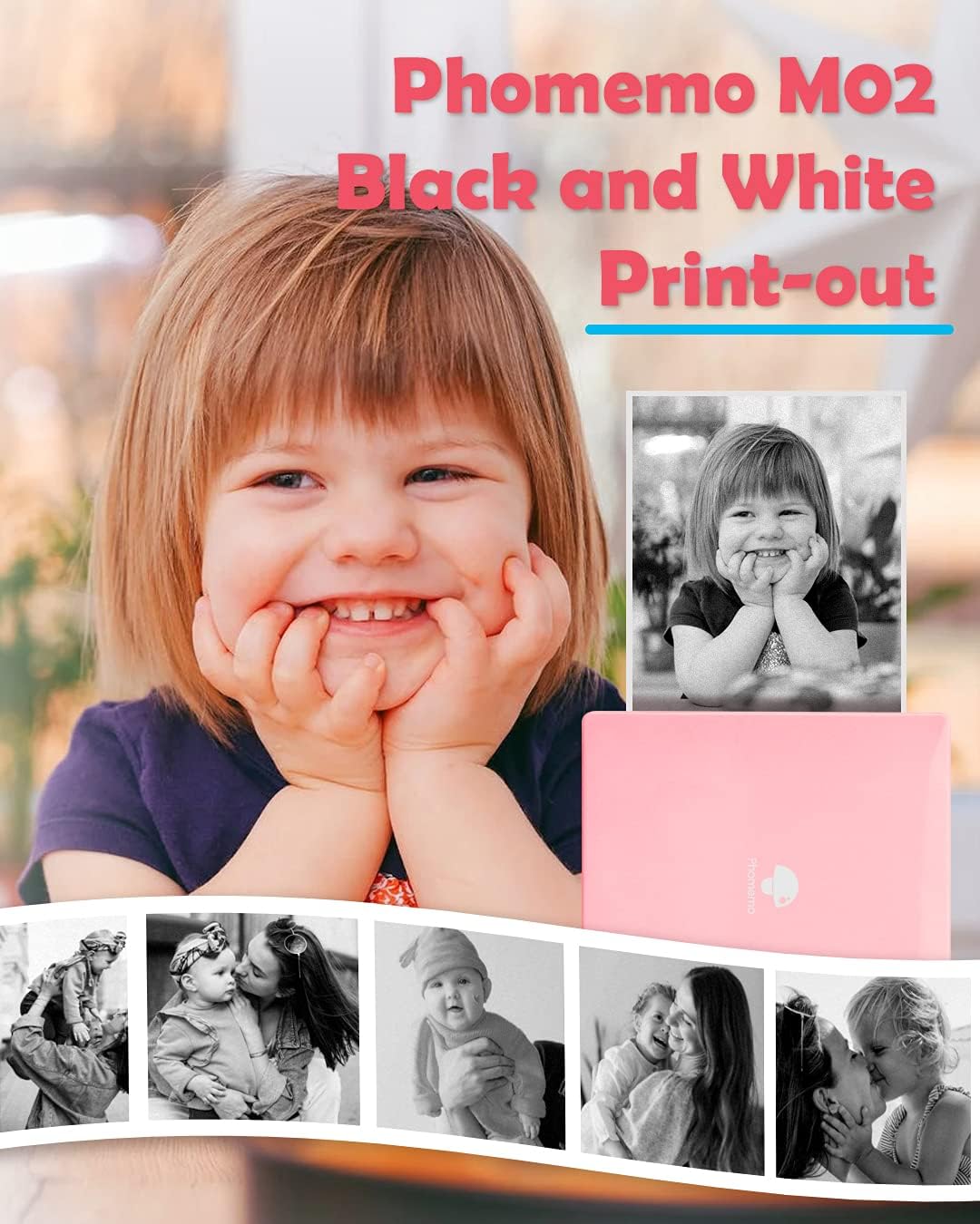 Phomemo M02 Wireless Mini Printer for Study Notes and Stickers - Pink