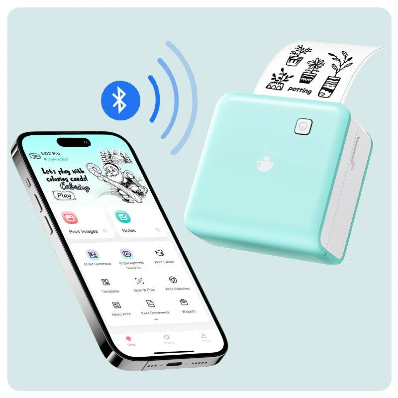 Phomemo M02 PRO Sticker Maker for AI Stickers and Study Notes - Green