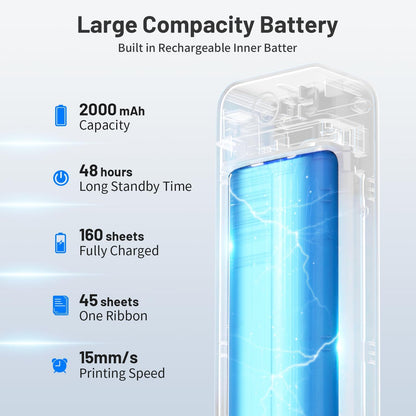 Phomemo P831 Wireless Printer for Office and Home - White