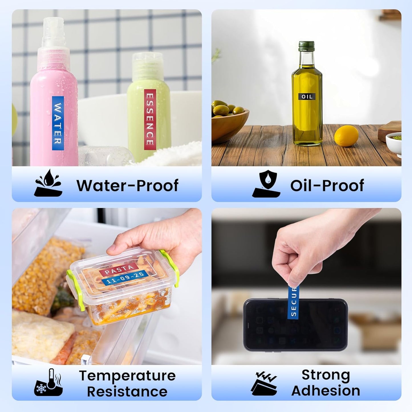 Phomemo E975 Manual Embossing Label Maker Machine with 6 Rolls Label Tapes - Black and White