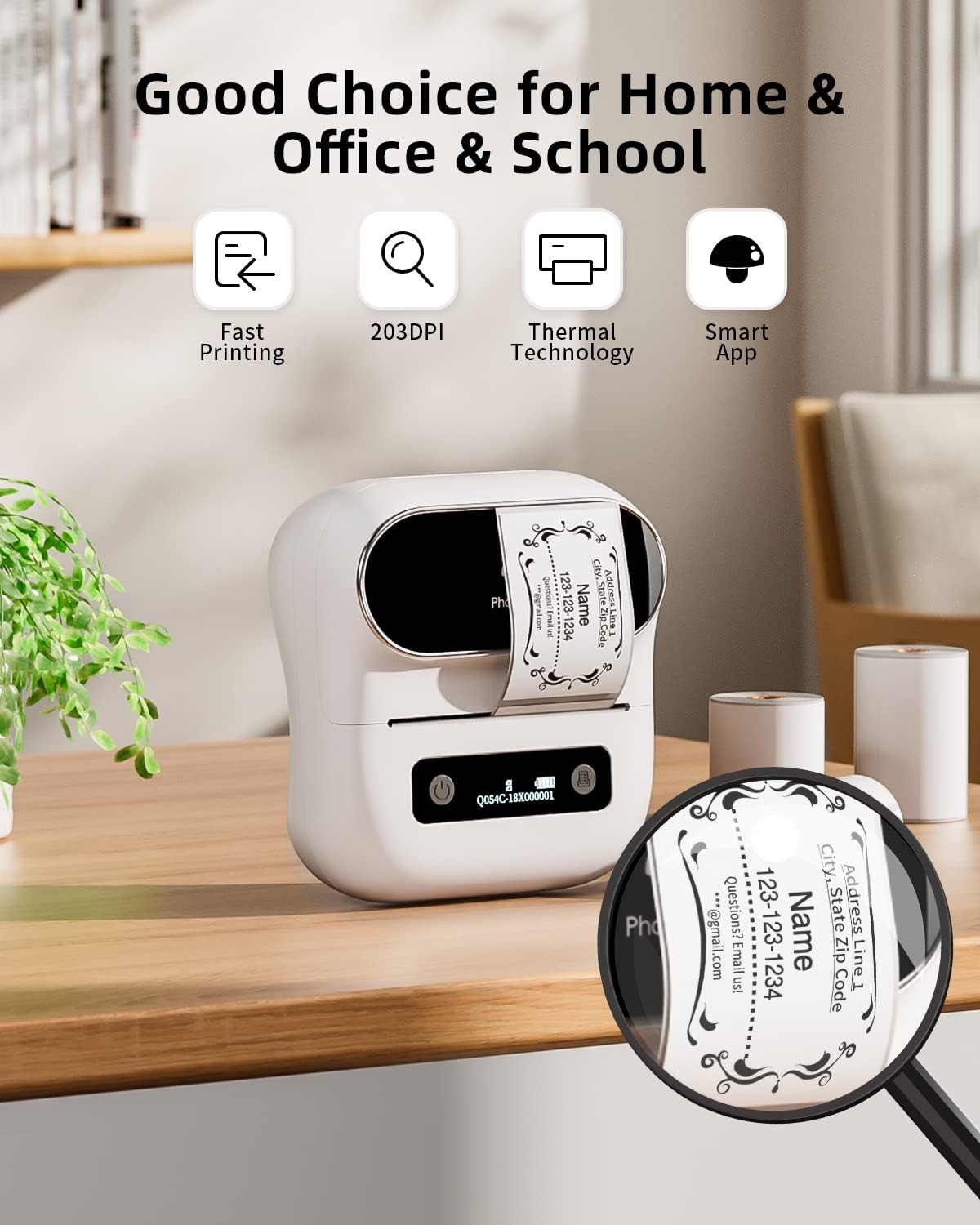 Phomemo M220 Portable Printer Label Maker for Product Label and Logo Sticker - White