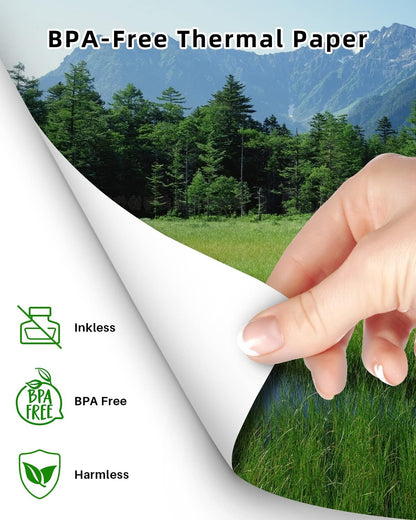 Phomemo Folded 8.5" x 11" US Letter Thermal Paper, Compatible with M08F, Q302, M832, 200 Sheets - White