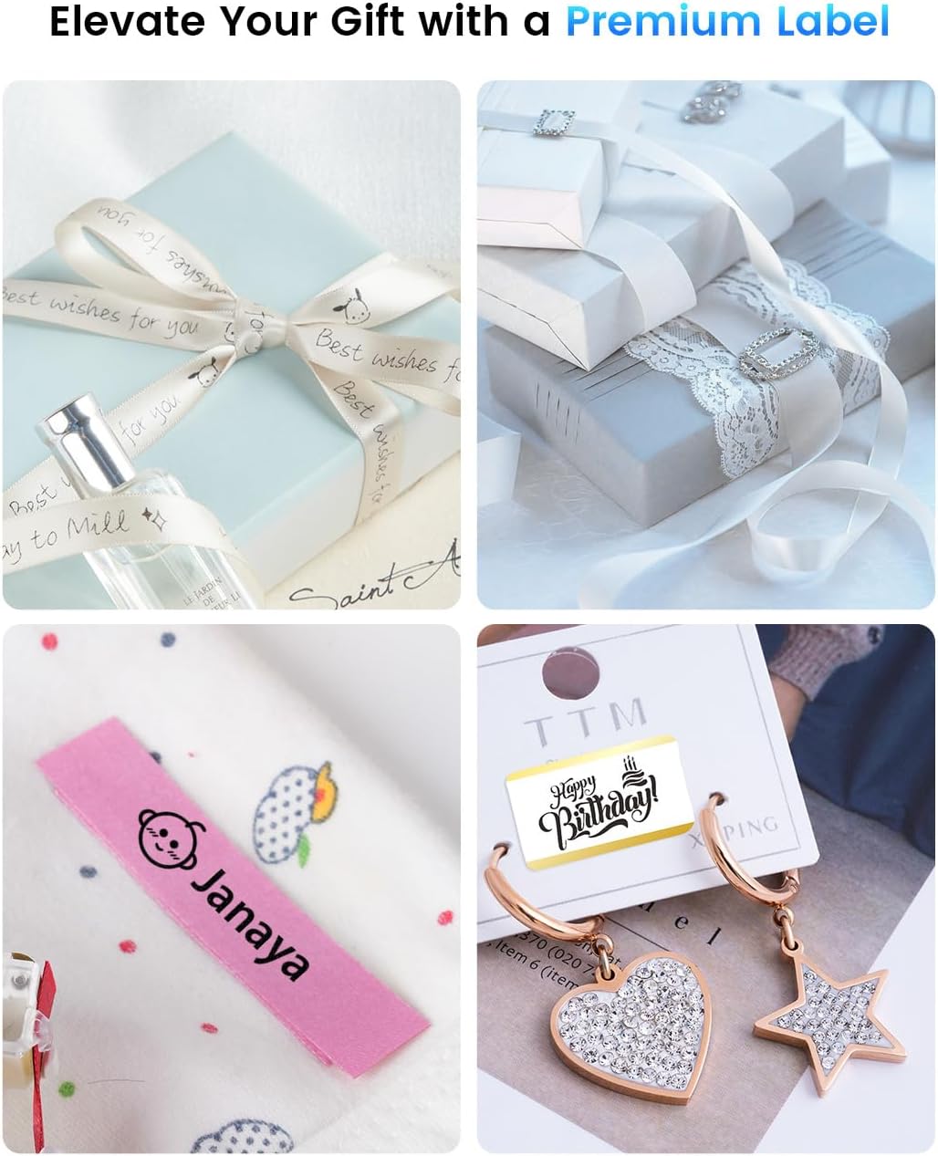 Phomemo A30 Portable Home Label Maker and Ribbon Printer - White