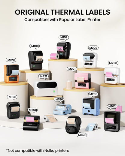 Phomemo 1.96" x 1.96" (50x50 mm) Round Labels for M110, M220, PM241BT - Blue / Pink / Khaki