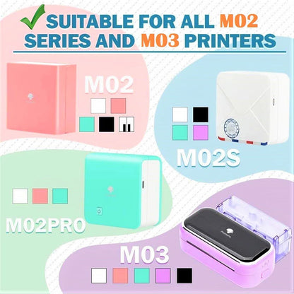 Phomemo 1.96'' Mixed Color Sticker Paper for T02/M02S/M02 PRO Mini Printers - White, Silver, Gold