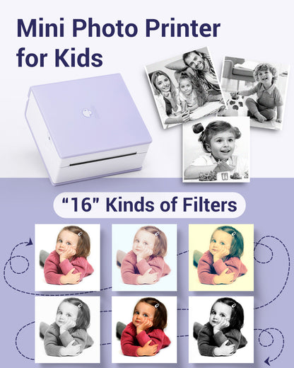 Phomemo M02 Bluetooth Mini Printer with App, Portable Thermal Sticker Printer for Labels, Photos, Notes & Designs