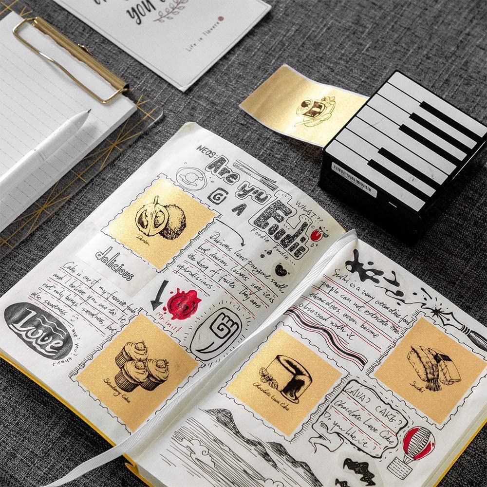 Phomemo 1.96'' Mixed Color Sticker Paper for T02/M02S/M02 PRO Mini Printers - White, Silver, Gold