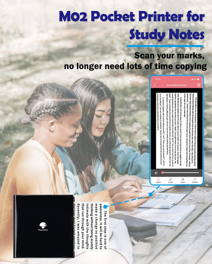 Phomemo M02 Wireless Mini Printer for Study Notes and Stickers - Black