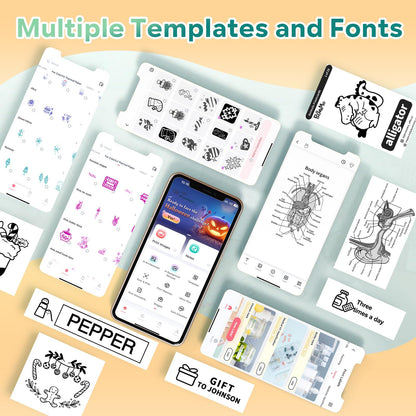 Phomemo P2S Portable Mini Printer for Sticker and Study Notes 3 Rolls Paper in Pack - Green