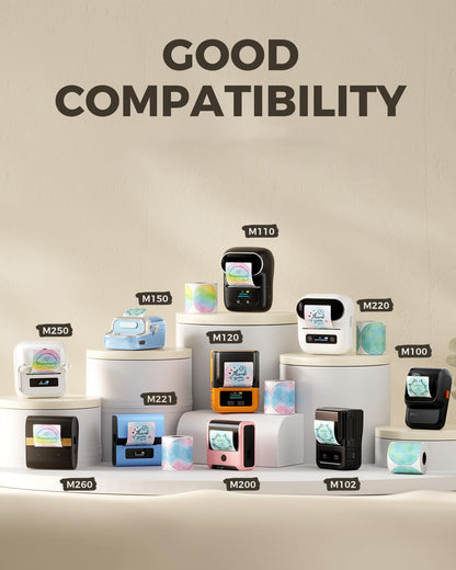 Phomemo 1.96" x 1.96" (50x50 mm) Round Labels for M110/M220/241BT DIY, Barcode, Packing, Adress - Green