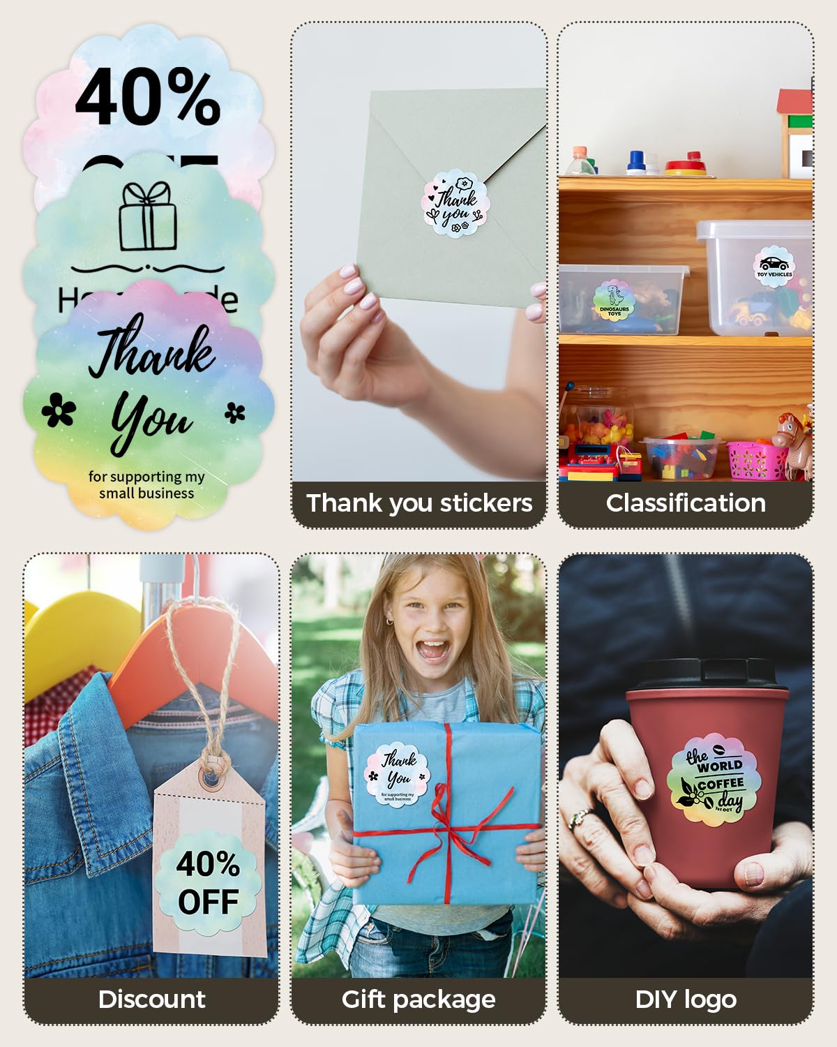 Phomemo 1.96" x 1.96" (50x50 mm) Round Labels for M110/M220/241BT DIY, Barcode, Packing, Adress - Green