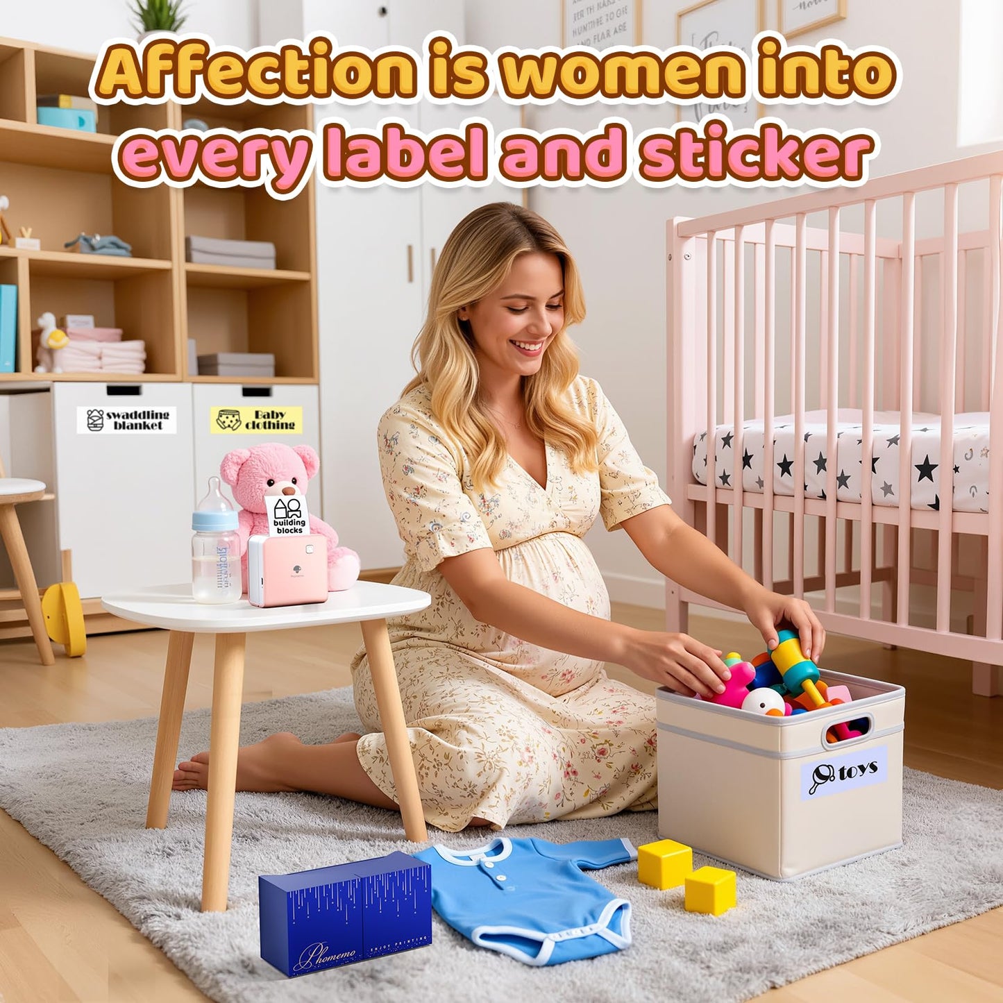 Phomemo P2S Portable Mini Printer for Sticker and Study Notes 3 Rolls Paper in Pack - Pink