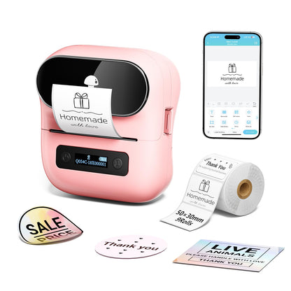 Phomemo M220 Portable Printer Label Maker for Product Label and Logo Sticker - Pink