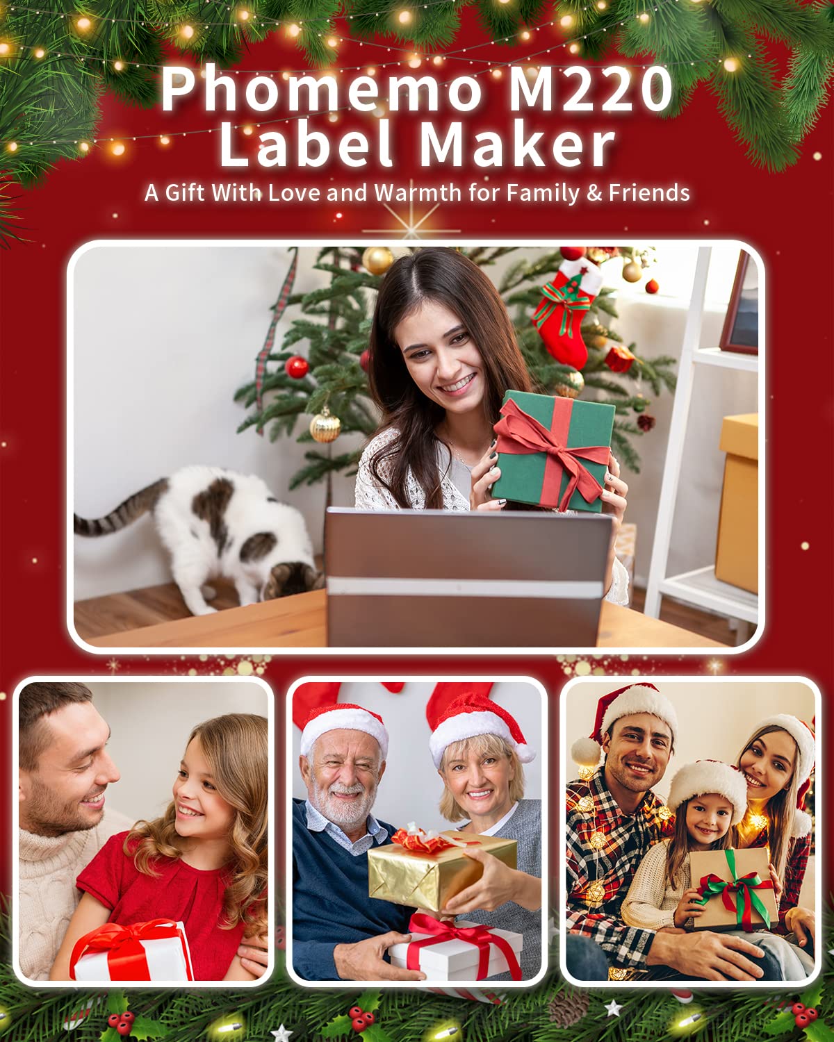 Phomemo M220 Portable Printer Label Maker for Product Label and Logo Sticker - Pink