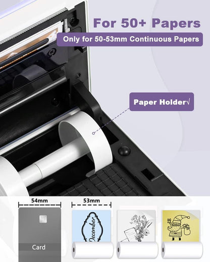 Phomemo M02 Wireless Mini Printer for Study Notes and Stickers - Purple