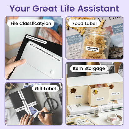 Phomemo D30 Portable Label Maker for Home and Office 0.59 inch label width - Purple