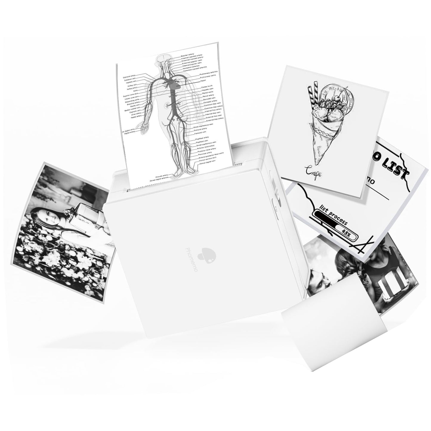 Phomemo M02 Wireless Mini Printer for Study Notes and Stickers - White