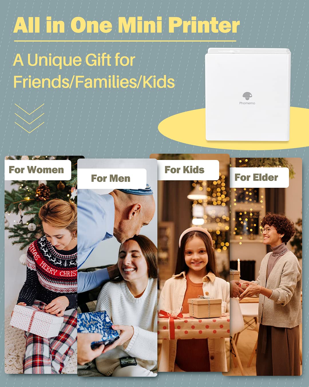 Phomemo M02 Wireless Mini Printer for Study Notes and Stickers - White