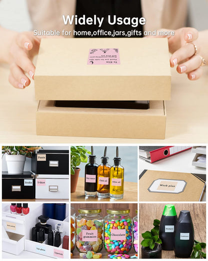 Phomemo 1.57'' x 1.18''Square Self-Adhesive Sticker Paper for M110/M220/241BT DIY - Blue / Pink / Khaki