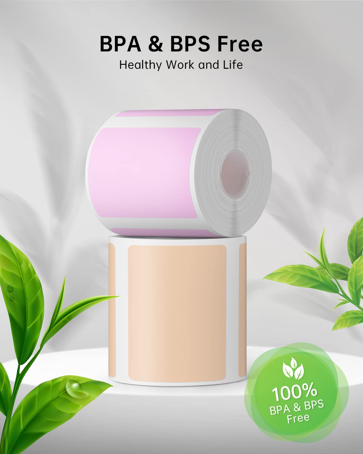 Phomemo 1.57'' x 1.18''Square Self-Adhesive Sticker Paper for M110/M220/241BT DIY - Blue / Pink / Khaki