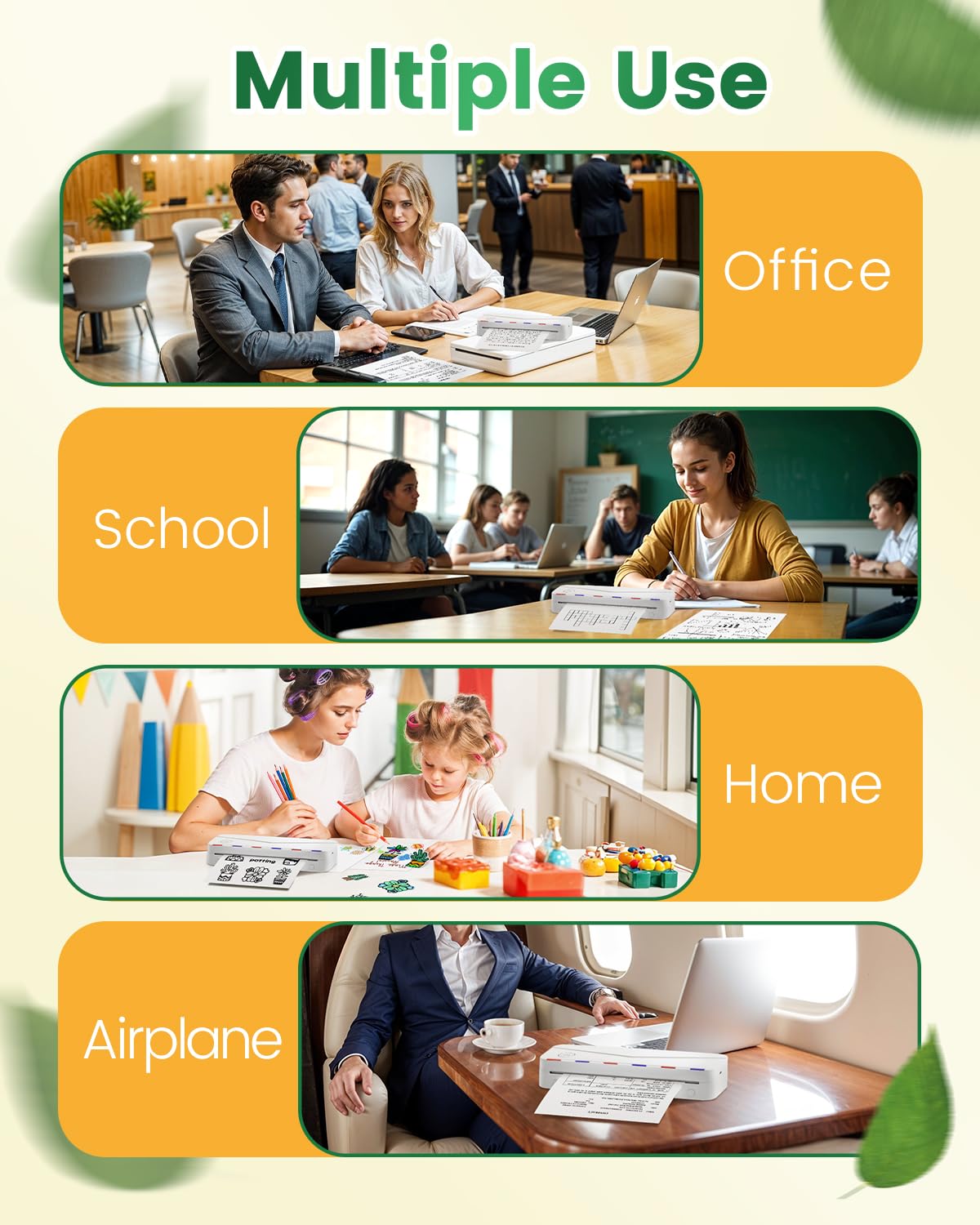 Phomemo Single-Sheet 8.5" x 11" US Letter Thermal Paper, Compatible with M08F, Q302, M832, 100 Sheets - White