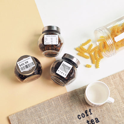 Phomemo 1.57''x1.18'' M110 M220 Labels for barcode, price tag, package label, 230 counts/Roll, 3 Rolls one pack - White