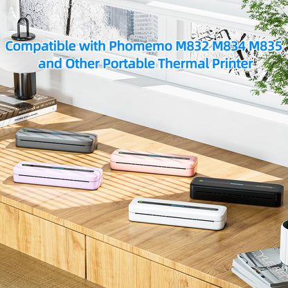 Phomemo M832 Thermal Roll Paper 8.5" x 11", 4 Rolls Quick-Dry US Letter Thermal Printer Paper - White