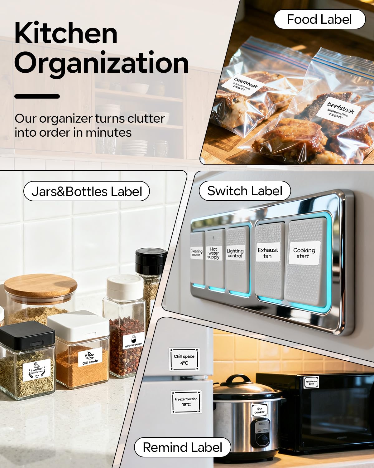 Phomemo 1.57''x1.18'' M110 M220 Labels for barcode, price tag, package label, 230 counts/Roll, 3 Rolls one pack - White