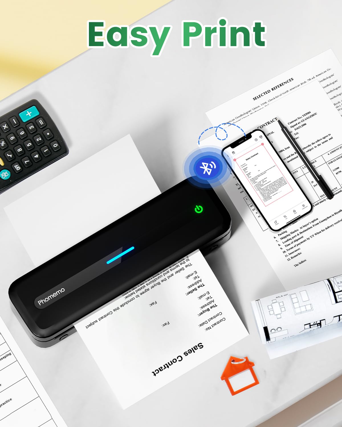 Phomemo Single-Sheet 8.5" x 11" US Letter Thermal Paper, Compatible with M08F, Q302, M832, 100 Sheets - White