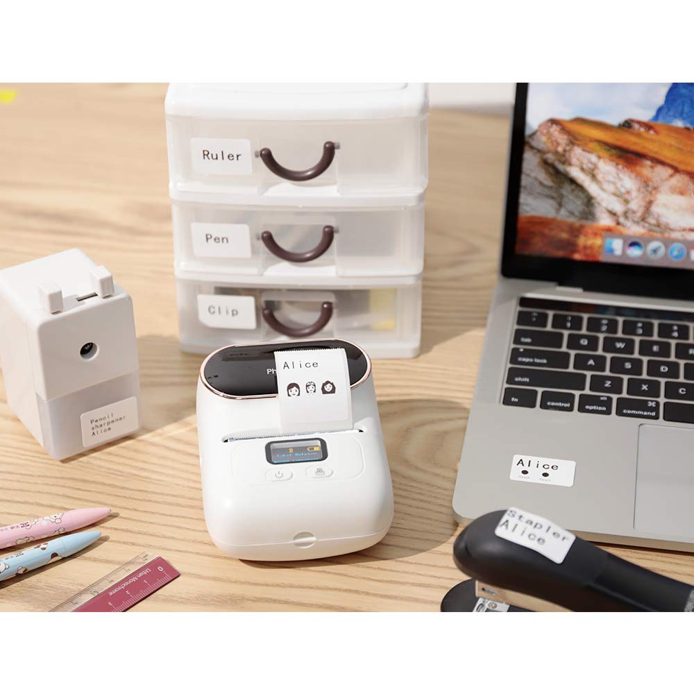 Phomemo 1.57''x1.18'' M110 M220 Labels for barcode, price tag, package label, 230 counts/Roll - White