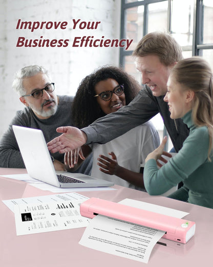 Phomemo M08F Portable Wireless Printer for Travel Mini Home Printer - Pink